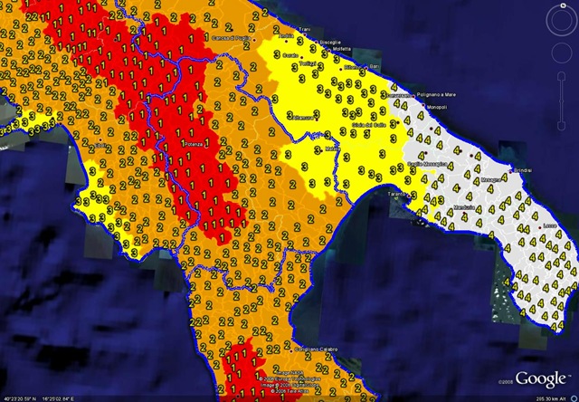 mappa sismica italia face
